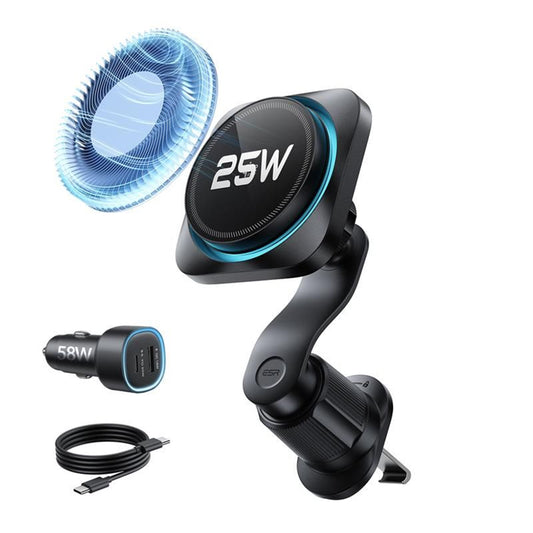 Bežični auto punjač ESR, 25W, Crni