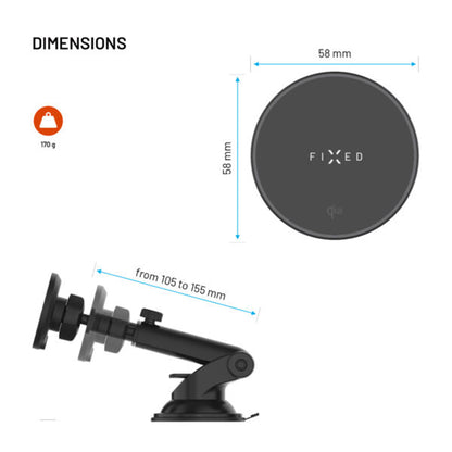 Auto punjač Wireless Fixed MagRound 2 XL, 15W, 1.67A, Crni