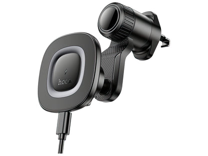 Auto punjač bežični HOCO HW30, 15W, 1.67A, Crni