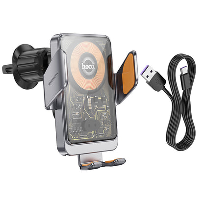 Bežični auto punjač HOCO HW7, 15W, 1.67A, Crni