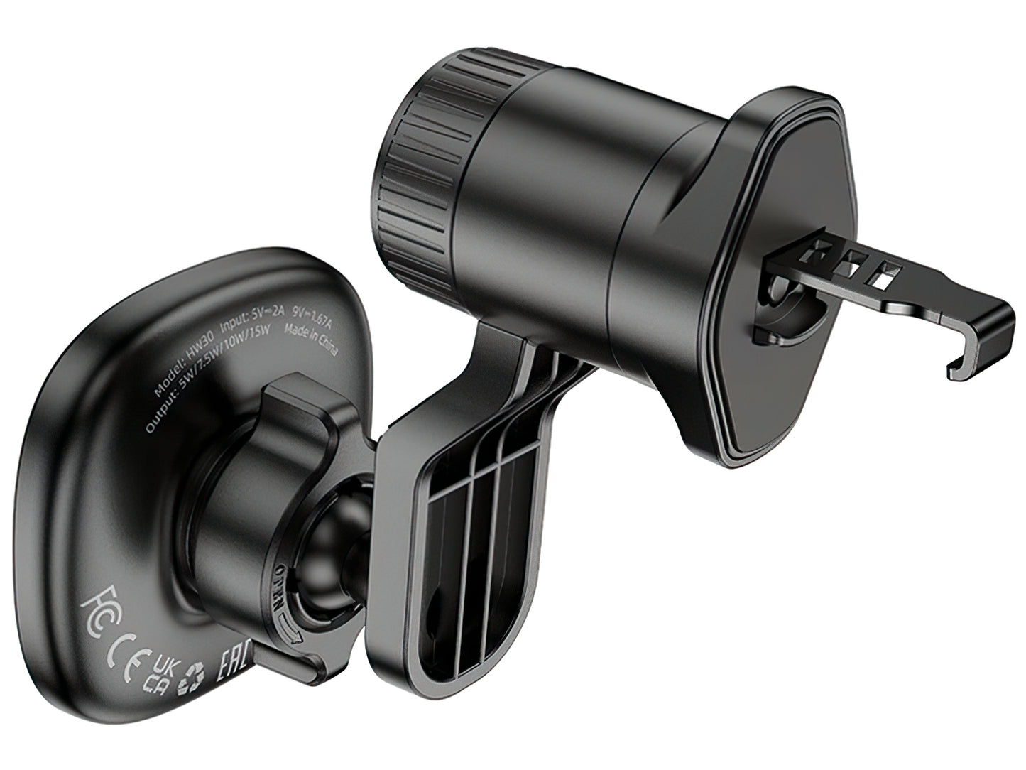 Auto punjač bežični HOCO HW30, 15W, 1.67A, Crni