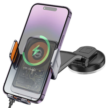 Auto punjač bez žica HOCO HW8, 15W, 1.67A, Crni