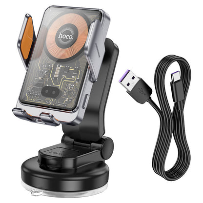 Auto punjač bez žica HOCO HW8, 15W, 1.67A, Crni