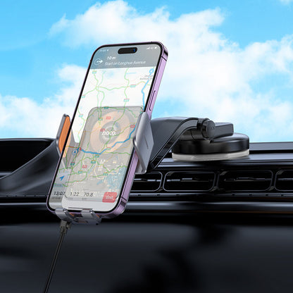 Auto punjač bez žica HOCO HW8, 15W, 1.67A, Crni