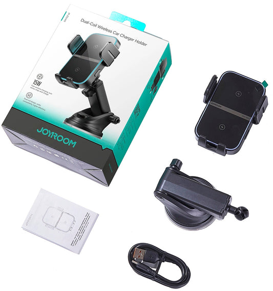 Bežični auto punjač Joyroom JR-ZS246s, 15W, 1.67A, Crni