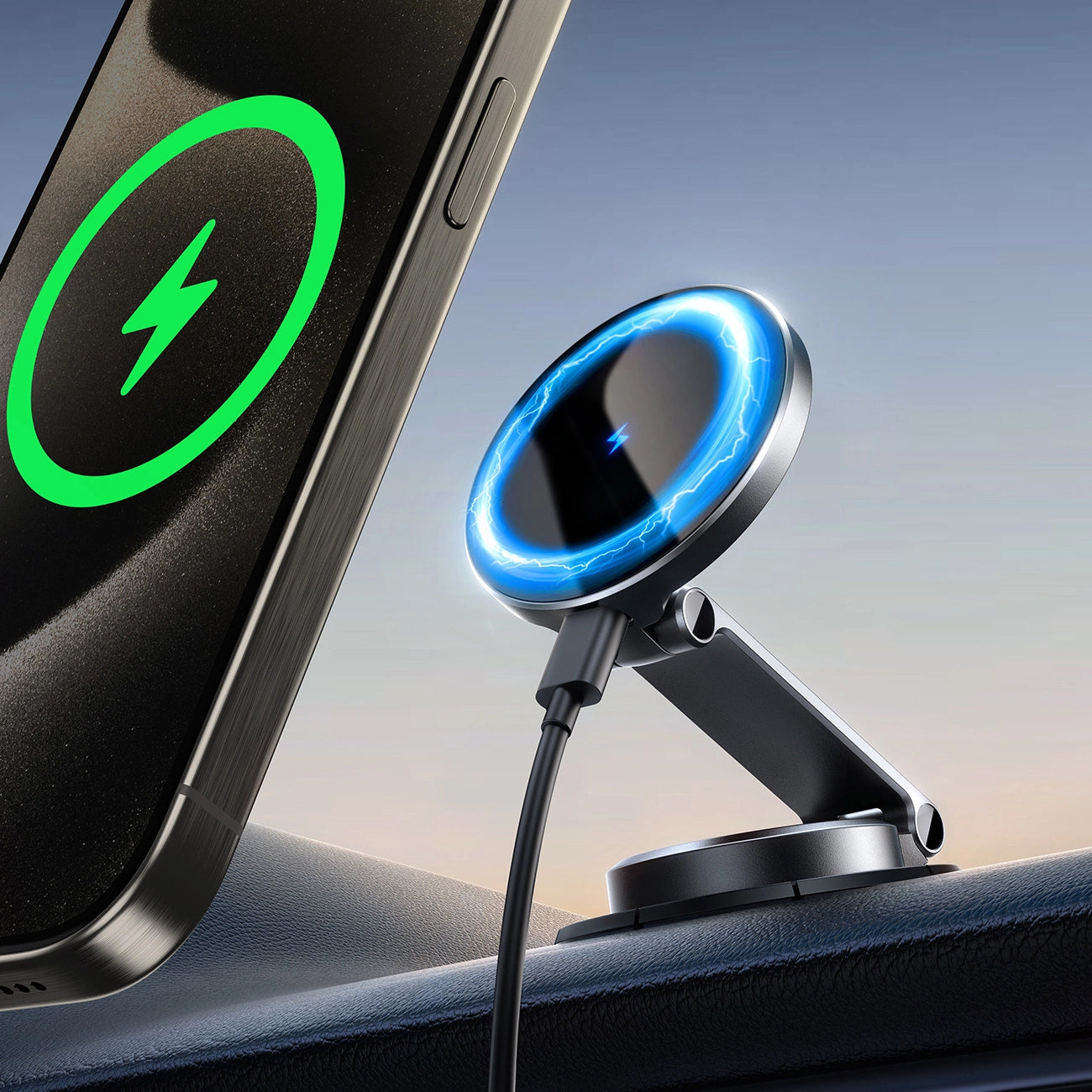 Bežični auto punjač Joyroom JR-ZS408, 15W, 1.67A, Crni
