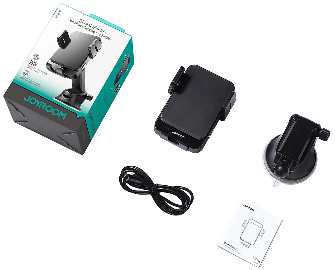 Bežični auto punjač Joyroom JR-ZS219, 15W, 1.67A, Crni