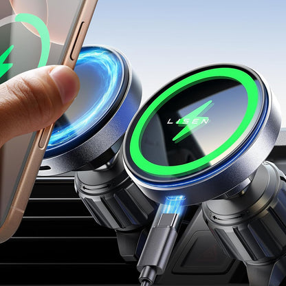 Auto punjač Lisen Wireless, 15W, 1.67A, Crni YL0223070007