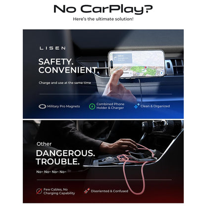 Auto punjač Lisen Wireless, 15W, 1.67A, Crni YL0223070007