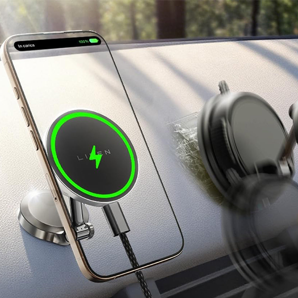 Auto punjač Lisen Wireless, 15W, 1.67A, Crni YL0223090006