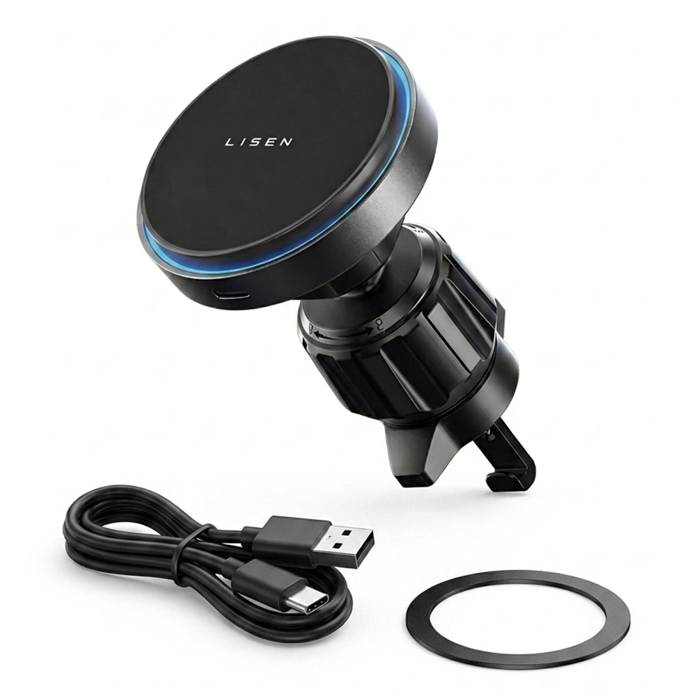 Bežični auto punjač Lisen, 15W, 1.67A, Crni YL0225070006