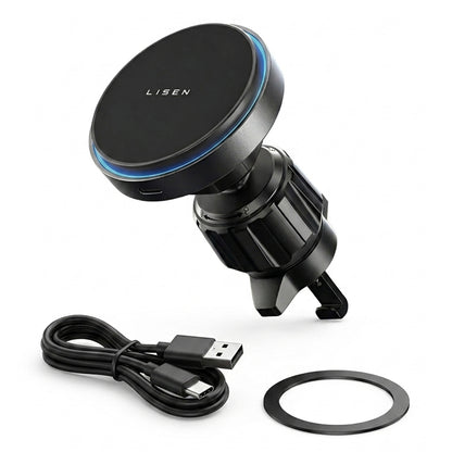 Bežični auto punjač Lisen, 15W, 1.67A, Crni YL0225070006