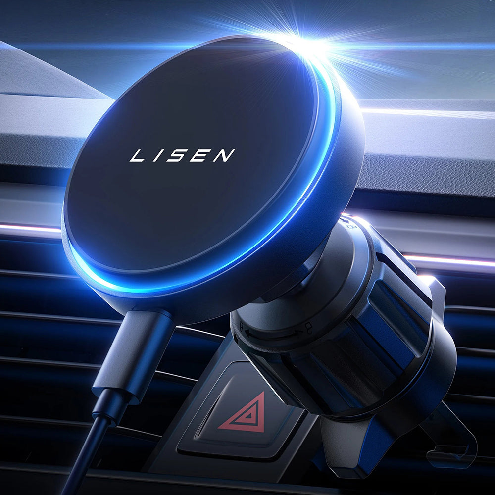 Bežični auto punjač Lisen, 15W, 1.67A, Crni YL0225070006