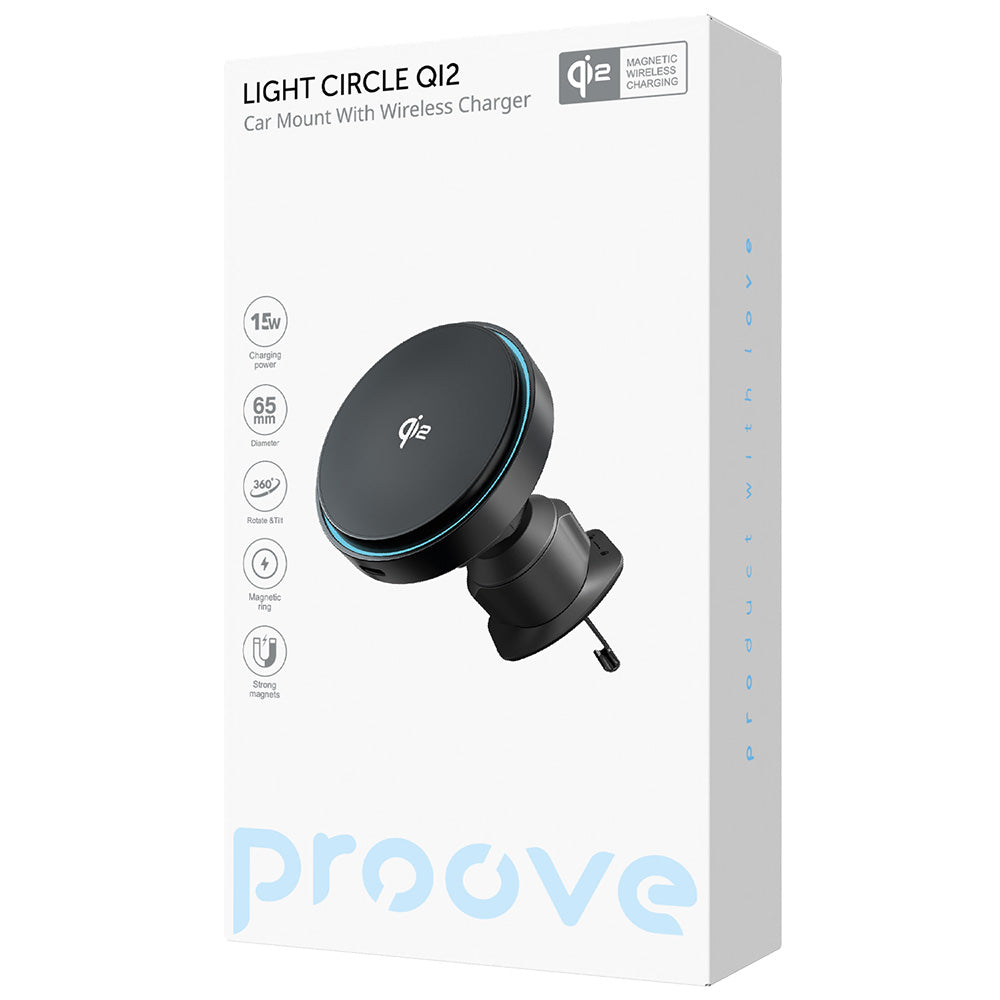 Auto punjač Proove Light Circle, 15W, 1.67A, Sivi WHLC15010002