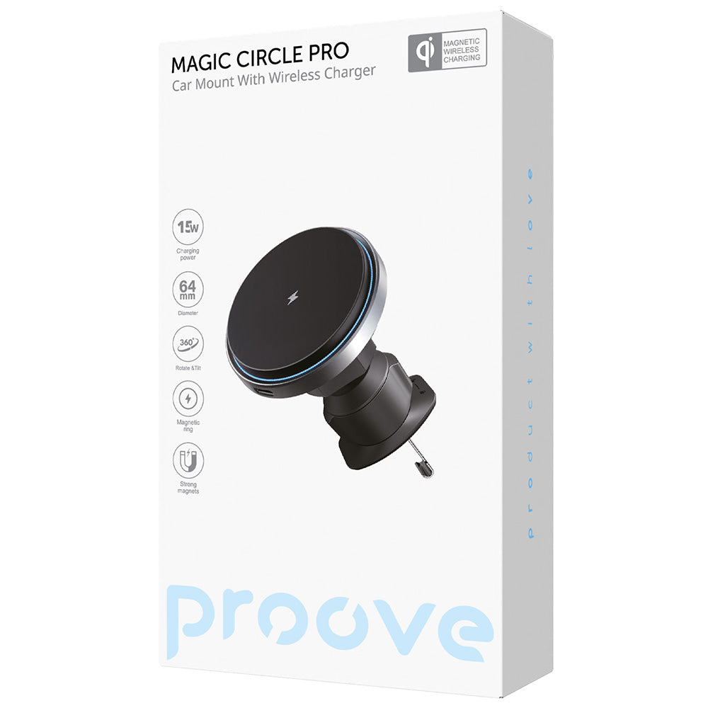 Auto punjač Proove Magic Circle Pro, 15W, 1.67A, Crni WHMP15010001