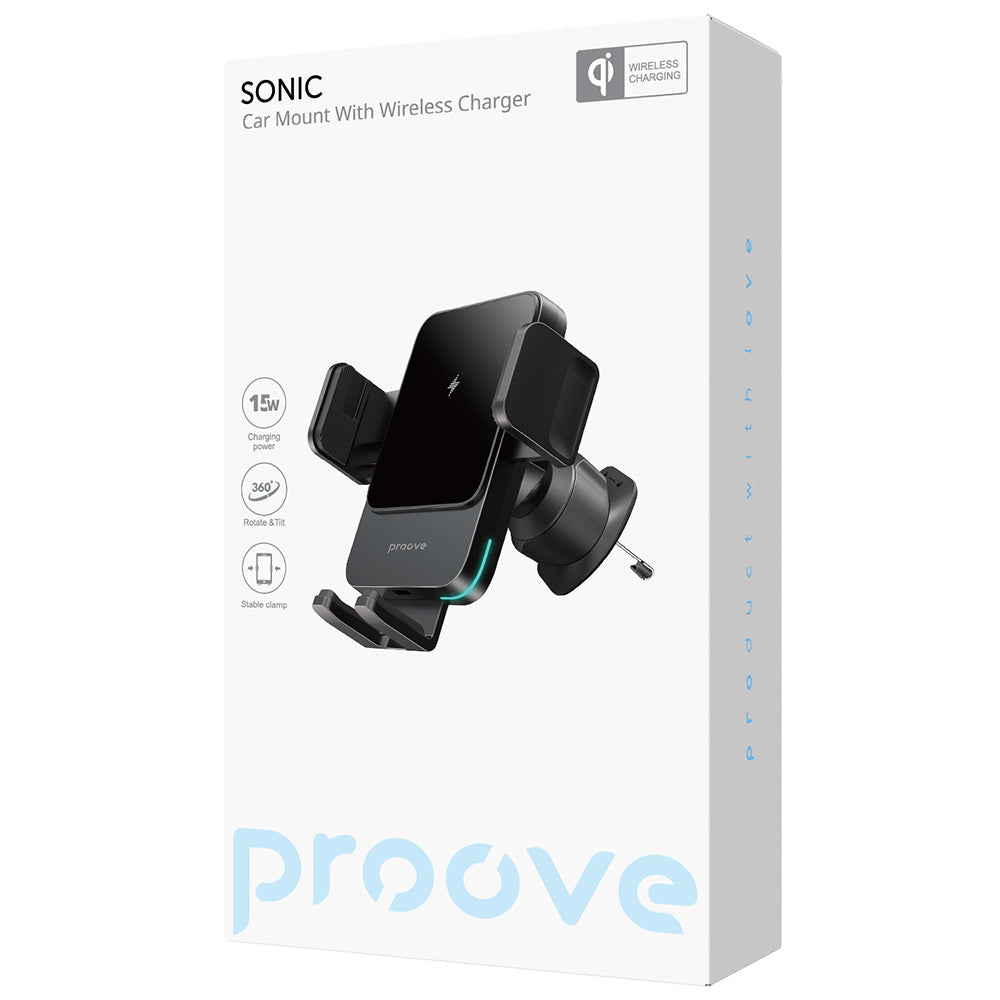 Auto punjač Proove Sonic Wireless, 15W, 1.67A, Sivi WHSN15002001