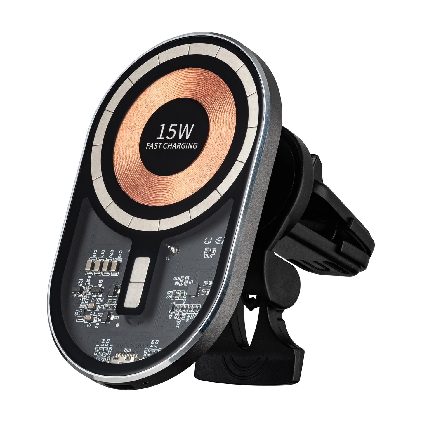 Auto punjač bez žica Qualo QTUS-K-15-07, 15W, 1.67A, Sivi