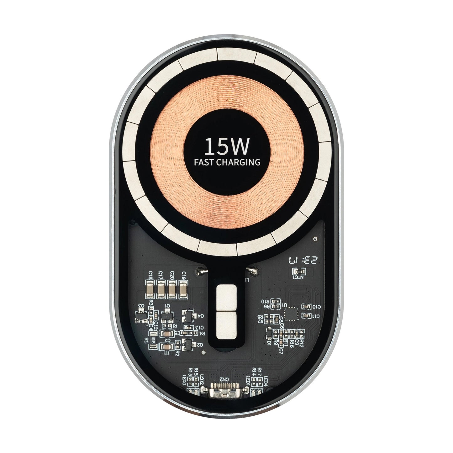 Auto punjač bez žica Qualo QTUS-K-15-07, 15W, 1.67A, Sivi