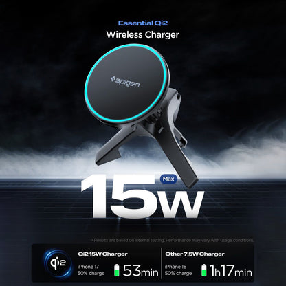 Bežični auto punjač Spigen EV15MAQ Essential, 15W, 1.67A, Crni ACP10513
