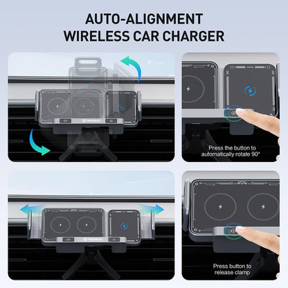 Auto punjač Techsuit SW1 ModoDock, 15W, 1.67A, Crni