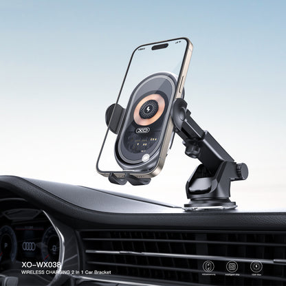 Bežični auto punjač XO Design WX038, 15W, 1.67A, Crni