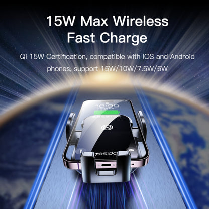 Bežični auto punjač Yesido C197, 15W, 1.67A, Crni