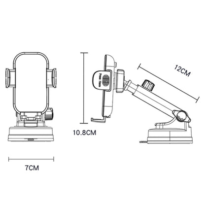 Bežični auto punjač Yesido C197, 15W, 1.67A, Crni