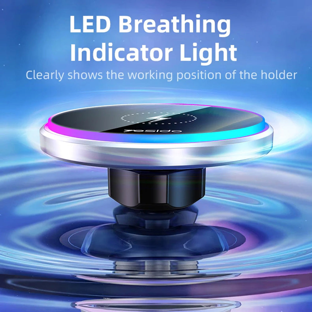 Auto punjač bežični Yesido C292, 15W, 1.67A, Crni