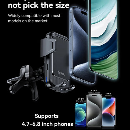 Auto punjač Wireless Yesido C312, 15W, 1.67A, Crni