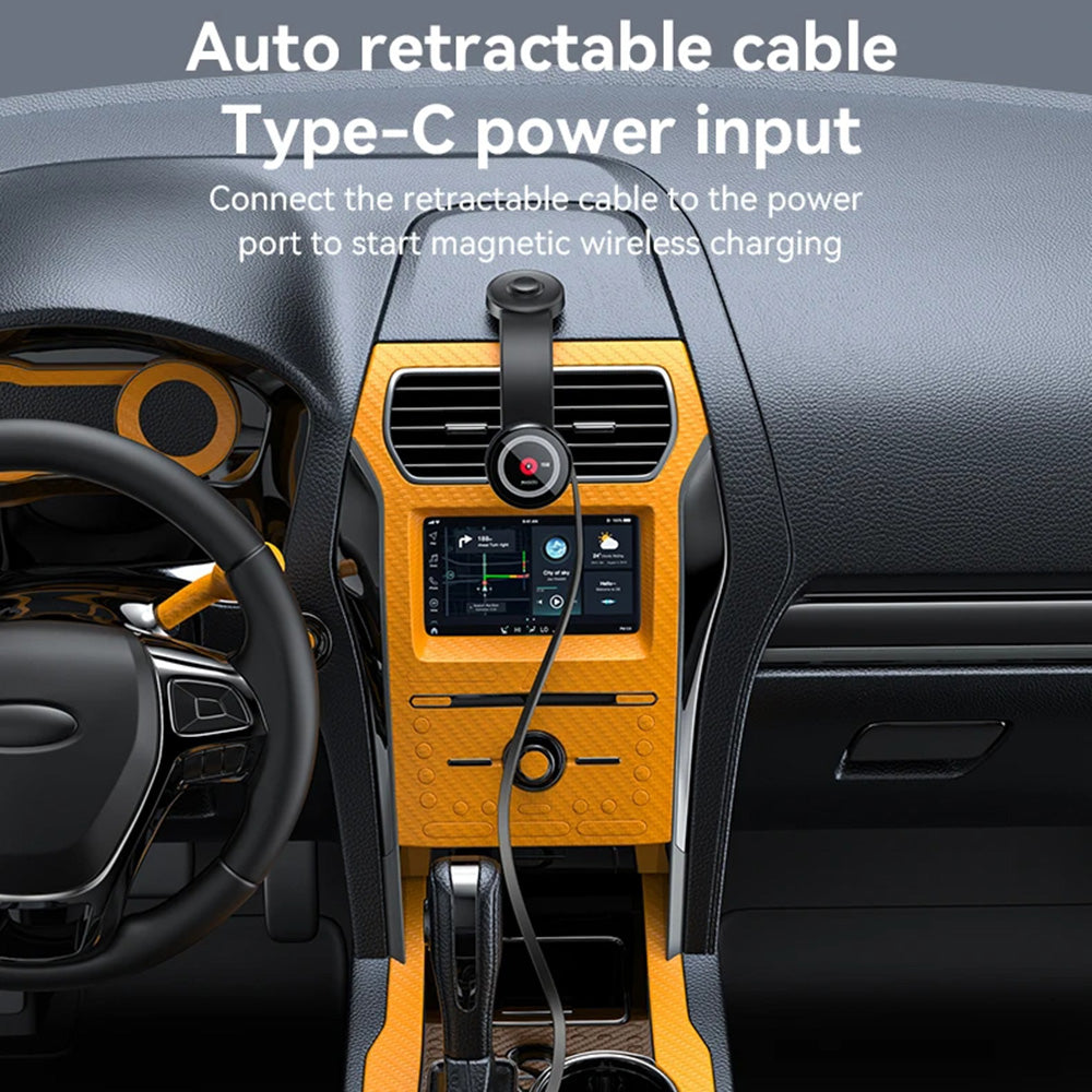 Auto punjač bežični Yesido C314, 15W, 1.67A, Crni