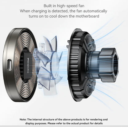 Auto punjač Wireless Yesido C315, 15W, 1.67A, Crni