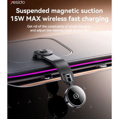 Auto punjač bežični Yesido C316, 15W, 1.67A, Crni