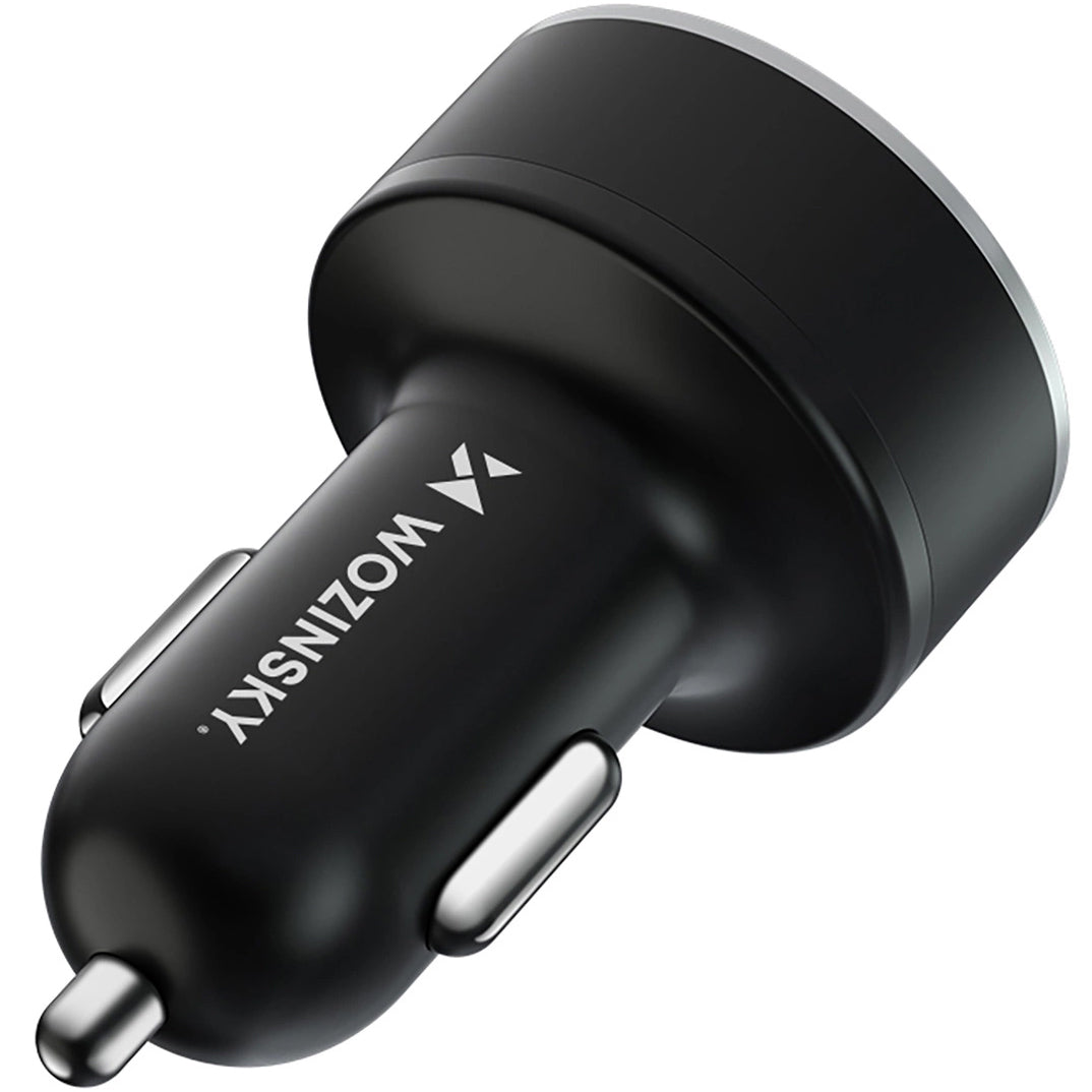 Auto punjač WZK WDCCB, 50W, 3A, 2 x USB-A - 2 x USB-C, Crni