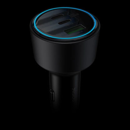 Auto punjač Yesido Y59, 200W, 5A, 1 x USB-A - 2 x USB-C, Crni