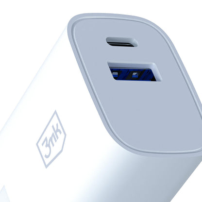 Punjač Mreže 3MK FlowPower, 30W, 1 x USB-A - 1 x USB-C, Bijeli