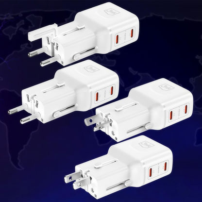 Mrežni punjač 3MK Globe Travel, 45W, 3A, 2 x USB-C, Bijeli