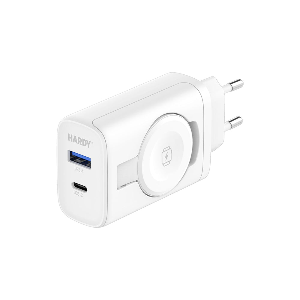 Punjač mreže 3MK Hardy 2u1, 33W, 3A, 1 x USB-A - 1 x USB-C, Bijeli