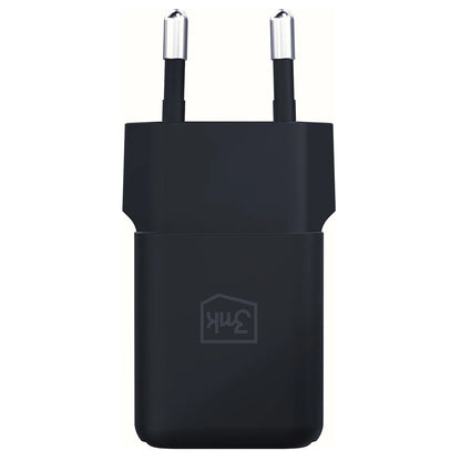 Punjač mreže 3MK Hyper, 20W, 3A, 1 x USB-A - 1 x USB-C, Crni