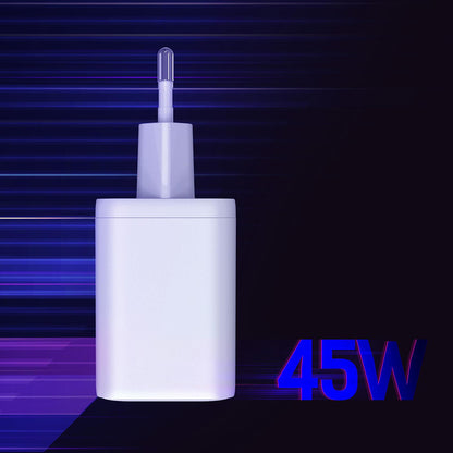 Mrežni punjač 3MK Hyper, 45W, 2 x USB-C, Bijeli