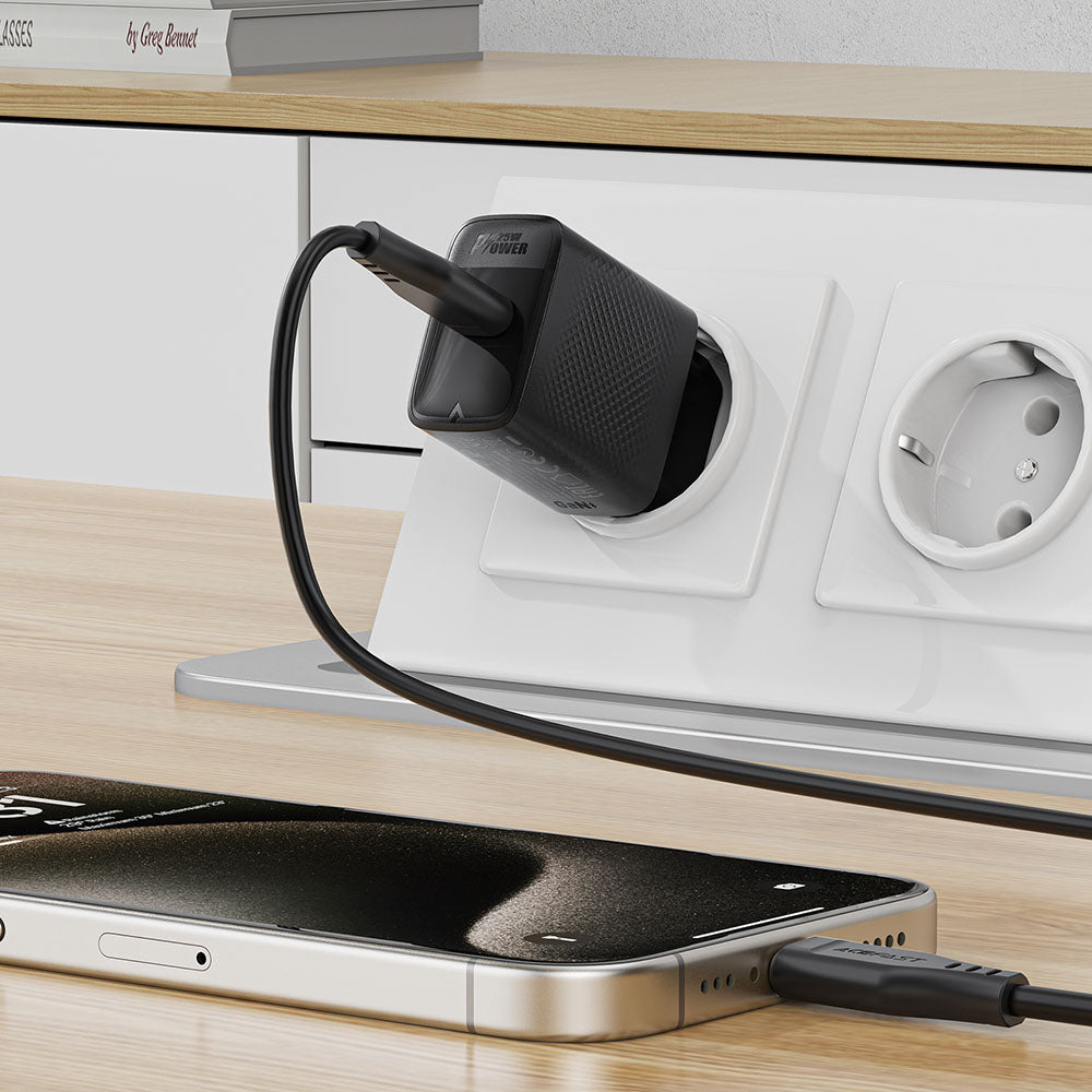 Punjač mreže Acefast A104, 25W, 3A, 1 x USB-C, Crni