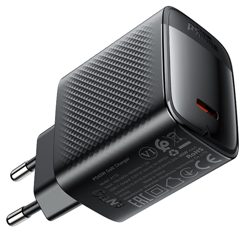 Punjač mreže Acefast A112, 45W, 3A, 1 x USB-C, Crni