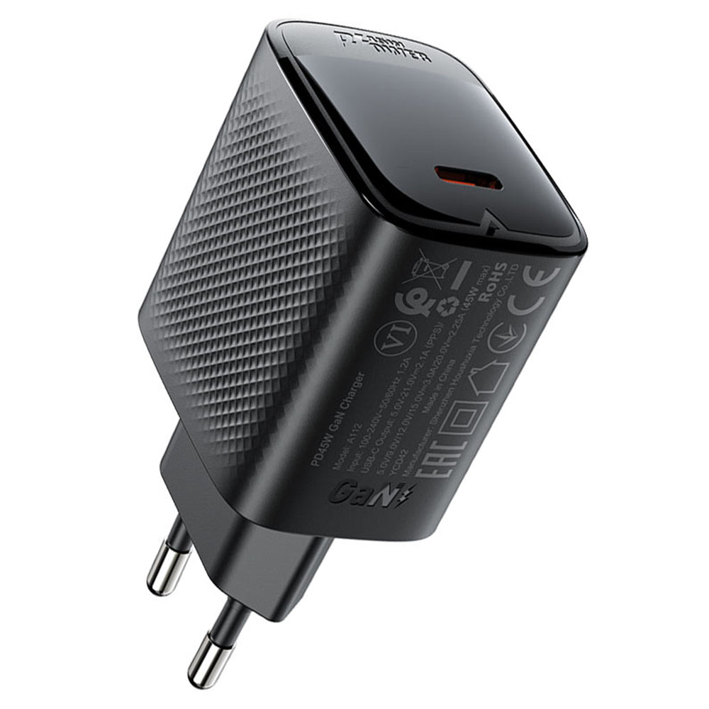 Punjač mreže Acefast A112, 45W, 3A, 1 x USB-C, Crni