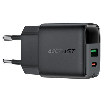 Mrežni punjač Acefast A114 Display, 25W, 3A, 1 x USB-A - 1 x USB-C, Crni