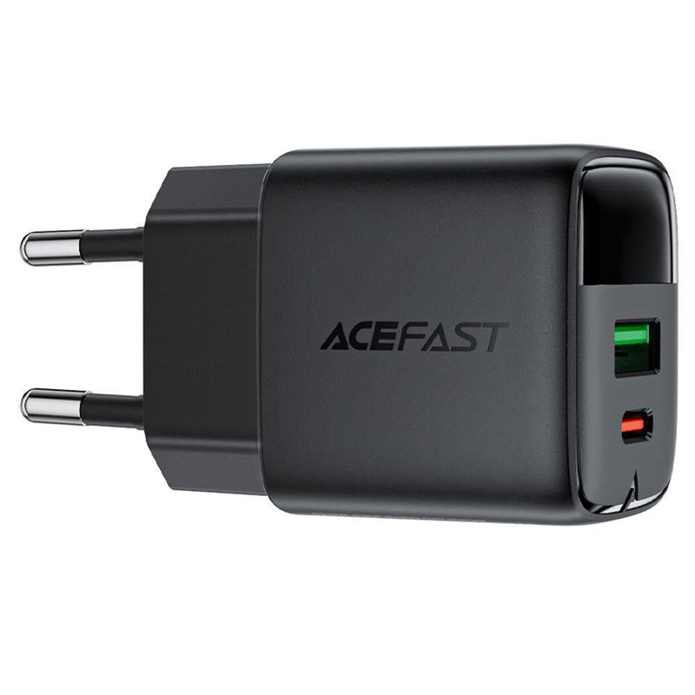 Mrežni punjač Acefast A116 Display, 35W, 3A, 1 x USB-A - 1 x USB-C, Crni