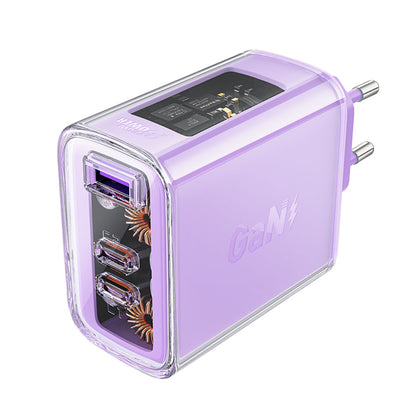 Punjač mreže Acefast A45 Exploration, 65W, 3.25A, 1 x USB-A - 2 x USB-C, Ljubičasti