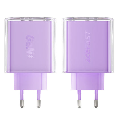 Punjač mreže Acefast A45 Exploration, 65W, 3.25A, 1 x USB-A - 2 x USB-C, Ljubičasti