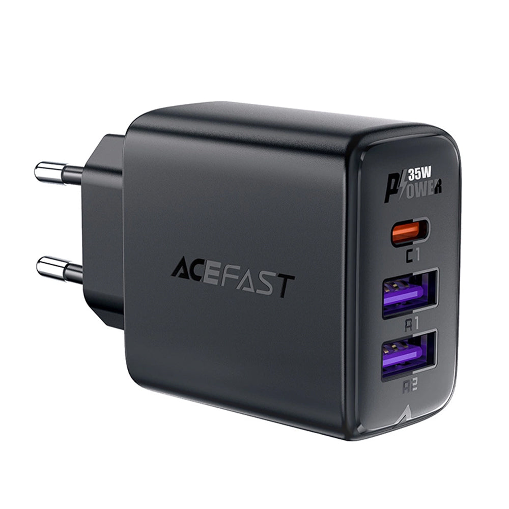 Punjač mreže Acefast A57, 35W, 3A, 2 x USB-A - 1 x USB-C, Crni