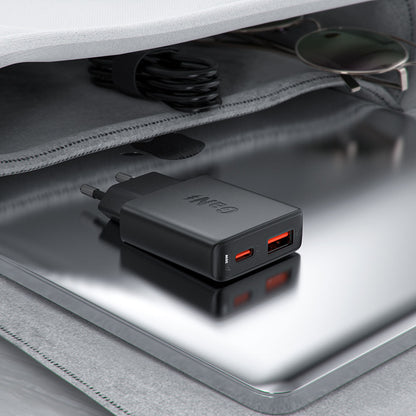 Punjač mreže Acefast A69, 30W, 3A, 1 x USB-A - 1 x USB-C, Crni