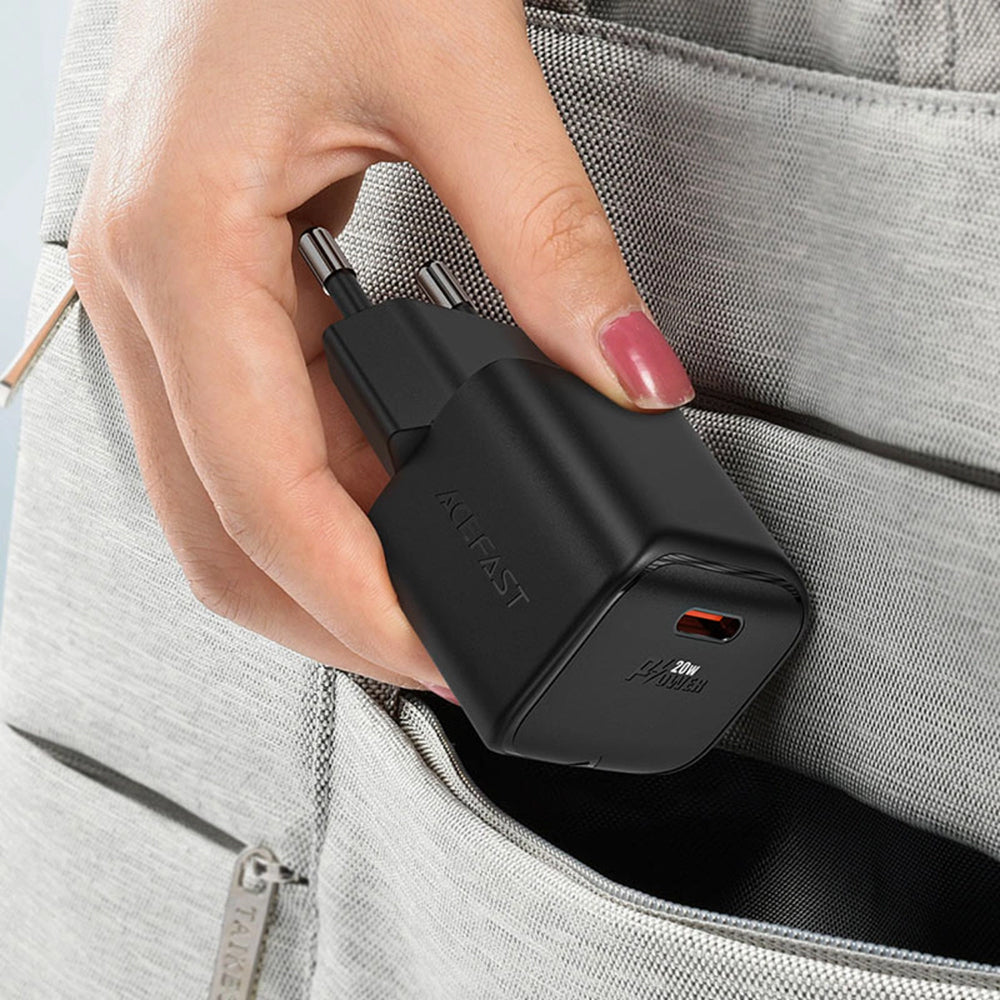 Punjač mreže Acefast A73 Mini, 20W, 3A, 1 x USB-C, Crni