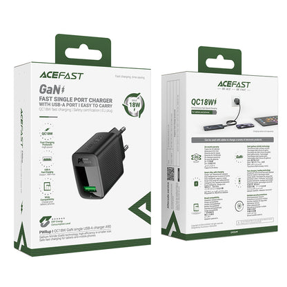 Punjač mreže Acefast A90, 18W, 3A, 1 x USB-A, Crni